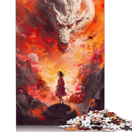 White Dragon Fire Puzzles für Erwachsene, Spielzeug, Lernspiel, schwierige Puzzles für Kinder ab 12 Jahren, 520 Teile (52 x 38 cm) von LMYmoney