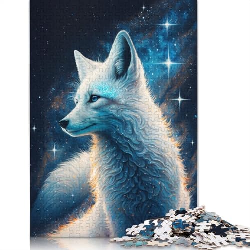 White Fox Galaxy Puzzle, Lernspiele, Familienaktivitäten, Premium-Karton-Puzzle für Frauen und Männer, 1000 Teile (75 x 50 cm) von LMYmoney