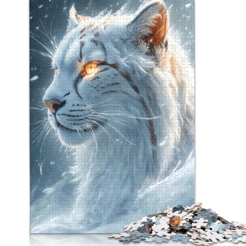 White Tiger in Snow Puzzles 1000-teilige Schwer Puzzle Spielzeug Lernspiel Impossible Herausforderungsspielzeug Für Erwachsene Kinder 1000pcs (40x28cm) von LMYmoney