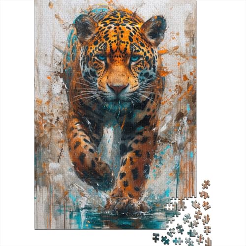 Wild Leopard Puzzle Spielzeug Lernspiel Premium Karton Puzzle für Erwachsene Kinder 1000 Teile (38x26cm) von LMYmoney