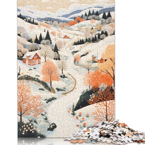 Winter Wonderland Puzzle 1000-teilige Schwer Puzzle Spielzeug Lernspiel Impossible Herausforderungsspielzeug Für Erwachsene Und Kinder Ab 14 Jahren 1000pcs (75x50cm) von LMYmoney