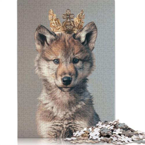 Wolf King Crown Puzzle 1000 Teile Schwer Puzzle Spielzeug Lernspiel Impossible Herausforderung Spielzeug Für Erwachsene Kinder 1000pcs (38x26cm) von LMYmoney