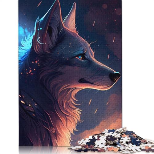 Wolf-Tier-Fantasie-Puzzles für Erwachsene, Spielzeug, Lernspiel, schwierige Puzzles für Kinder ab 12 Jahren, 1000 Teile (75 x 50 cm) von LMYmoney