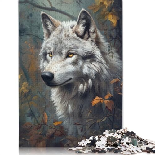 Wolf im Herbstwald, Puzzle für Erwachsene, Spielzeug, Lernspiel, schwierige Puzzles für Kinder ab 12 Jahren, 520 Teile (52 x 38 cm) von LMYmoney