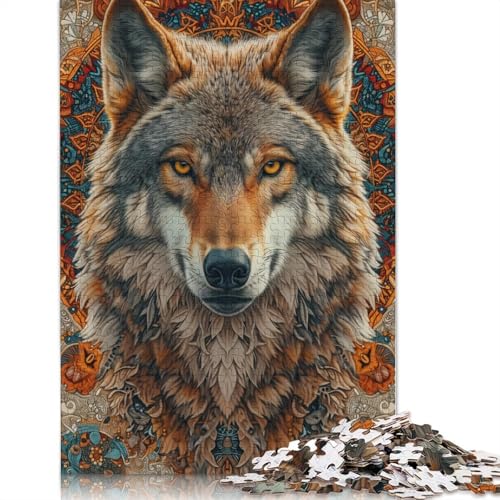 Wolf im Schnee-Puzzle für Erwachsene und Jugendliche, 1000 Teile, Holzpuzzle für Erwachsene, Puzzles für Jugendliche ab 12 Jahren, (75 x 50 cm) von LMYmoney