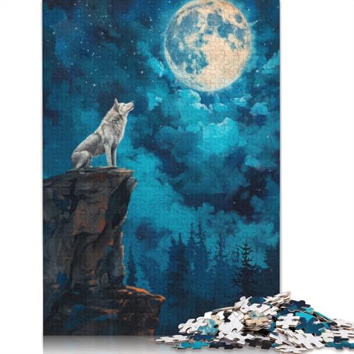 Wolfsgeheul in der Mondnacht, Puzzle, 100% Recyclingkarton, Puzzle aus 100% Recyclingkarton, für Jungen oder Mädchen, 1000 Teile (75 x 50 cm) von LMYmoney