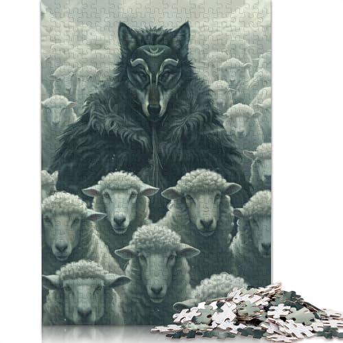 Wolfsmaske, Schafführer-Puzzle, kreative Spiele, 100% recycelter Karton, Puzzle für Erwachsene, 1000 Teile (75 x 50 cm) von LMYmoney