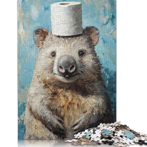 Wombat mit Toilettenpapierhut, Puzzle, farbenfrohe und Coole Puzzles für Kinder ab 12 Jahren, 520 Teile (52 x 38 cm) von LMYmoney