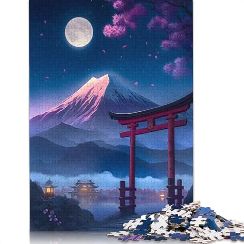 Wunderschöne Aussicht auf den Berg Fuji, Tor-Puzzle, 1000 Teile, für Erwachsene, Stressabbau-Puzzle, Geschenke für Erwachsene, für Frauen und Männer, 1000 Stück (75 x 50 cm) von LMYmoney