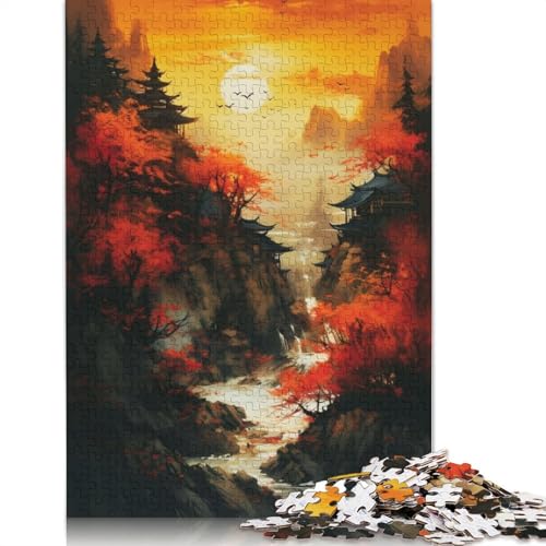 Wunderschöner Sonnenuntergang, 1000 Puzzles für Erwachsene, Lernspiel, Puzzlespiele für Erwachsene für Jungen oder Mädchen, 1000 Teile (75 x 50 cm) von LMYmoney