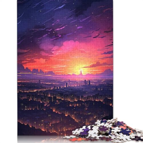 Wunderschöner Sonnenuntergang, Holzpuzzle, 1000 Teile, Puzzle für Erwachsene, Lernspiel, Herausforderungsspielzeug, 1000 Stück (75 x 50 cm) von LMYmoney
