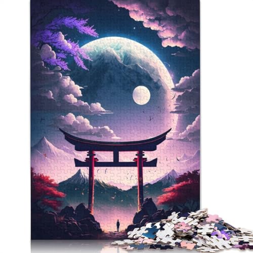 Wunderschönes Mondlicht-Japan-Puzzle für Erwachsene ab 18 Jahren. Upe Lernspiele, Puzzle für Erwachsene und Kinder, 520 Teile (52 x 38 cm) von LMYmoney