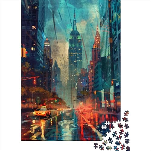 Wunderschönes New York-Puzzle, einzigartige Heimdekoration, 100% recycelter Karton, Puzzle für Erwachsene, 1000 Teile (38 x 26 cm) von LMYmoney