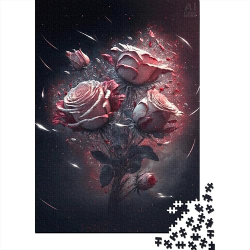 Wunderschönes Rosen-Puzzle, Denksportaufgabe, 100% recycelter Karton, Puzzle für Kinder und Erwachsene ab 12 Jahren, 1000 Teile (38 x 26 cm) von LMYmoney