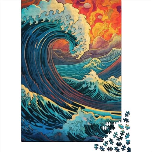 Wunderschönes Wellen-Puzzle mit 1000 Teilen für Erwachsene und Jugendliche ab 12 Jahren, 1000 Teile (38 x 26 cm) von LMYmoney