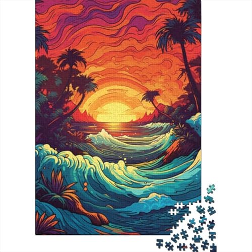 Wunderschönes Wellenpuzzle für Erwachsene und Jugendliche, 1000 Teile, Holzpuzzle für Erwachsene, Puzzles für Jugendliche ab 12 Jahren, (38 x 26 cm) von LMYmoney