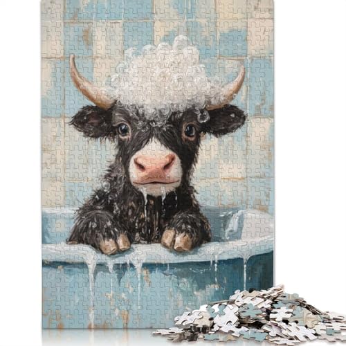 Yak in A Bath Puzzles 1000 Teile Schwer Puzzle Spielzeug Lernspiel Impossible Herausforderung Spielzeug Für Erwachsene Kinder 1000pcs (40x28cm) von LMYmoney