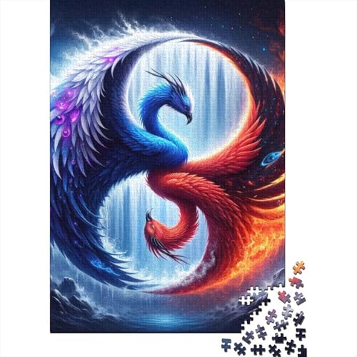 Yin Yang Art Puzzle 1000 Teile Schwer Puzzle Spielzeug Lernspiel Impossible Herausforderung Spielzeug Für Erwachsene Kinder 1000pcs (38x26cm) von LMYmoney