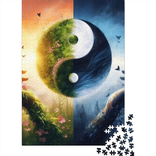 Yin Yang Art Puzzle 1000 Teile Schwer Puzzle Spielzeug Lernspiel Impossible Herausforderung Spielzeug Für Erwachsene Und Kinder in Bewährter 1000pcs (38x26cm) von LMYmoney