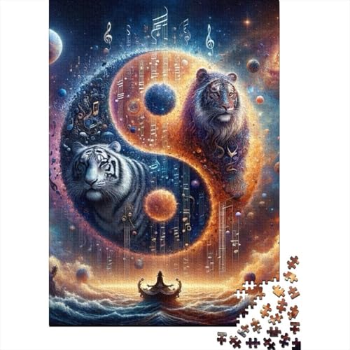 Yin Yang Art Puzzle 1000-teilige Schwer Puzzle Spielzeug Lernspiel Impossible Herausforderung Spielzeug Für Erwachsene Und Kinder in Bewährter 1000pcs (38x26cm) von LMYmoney