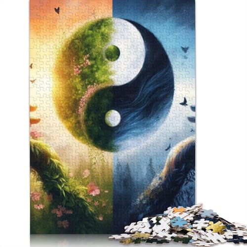 Yin Yang Art Puzzle 1000-teilige Schwer Puzzle Spielzeug Lernspiel Impossible Herausforderung Spielzeug Für Erwachsene Und Kinder in Bewährter 1000pcs (75x50cm) von LMYmoney