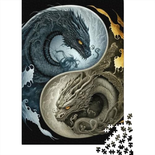 Yin Yang Art Puzzle 1000-teilige Schwer Puzzle Spielzeug Lernspiel Impossible Herausforderungsspielzeug Für Erwachsene Und Kinder Ab 12 Jahren 1000pcs (38x26cm) von LMYmoney
