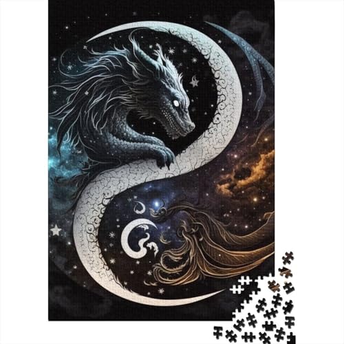 Yin Yang Art Puzzle 1000-teilige Schwer Puzzle Spielzeug Pädagogisches Spiel Impossible Herausforderung Spielzeug Für Erwachsene Und Kinder Ab 12 Jahren 1000pcs (38x26cm) von LMYmoney