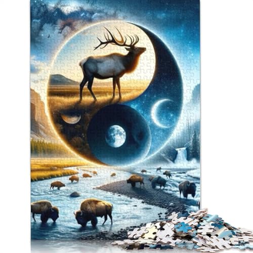 Yin Yang Art Puzzle 1000-teilige Schwer Puzzle Spielzeug Pädagogisches Spiel Impossible Herausforderungsspielzeug Für Erwachsene Kinder 1000pcs (75x50cm) von LMYmoney