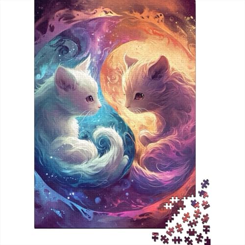 Yin Yang Art Puzzles 1000 Teile Schwer Puzzle Spielzeug Lernspiel Impossible Herausforderung Spielzeug Für Erwachsene Kinder 1000pcs (38x26cm) von LMYmoney