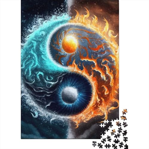 Yin Yang Art Puzzles 1000 Teile Schwer Puzzle Spielzeug Lernspiel Impossible Herausforderung Spielzeug Für Erwachsene Kinder 1000pcs (38x26cm) von LMYmoney