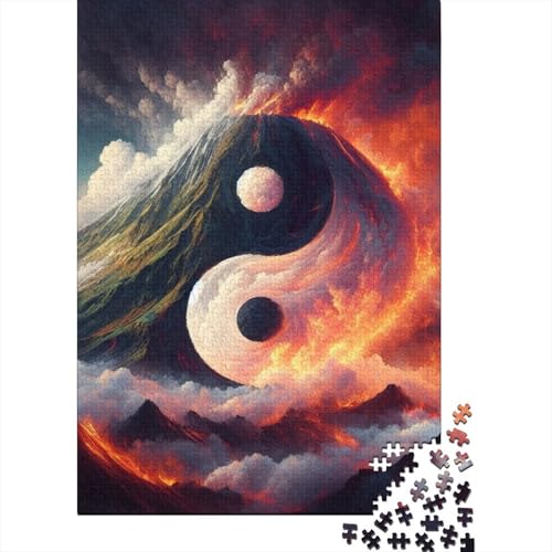 Yin Yang Art Puzzles 1000 Teile Schwer Puzzle Spielzeug Pädagogisches Spiel Impossible Herausforderungsspielzeug Für Erwachsene Kinder 1000pcs (38x26cm) von LMYmoney