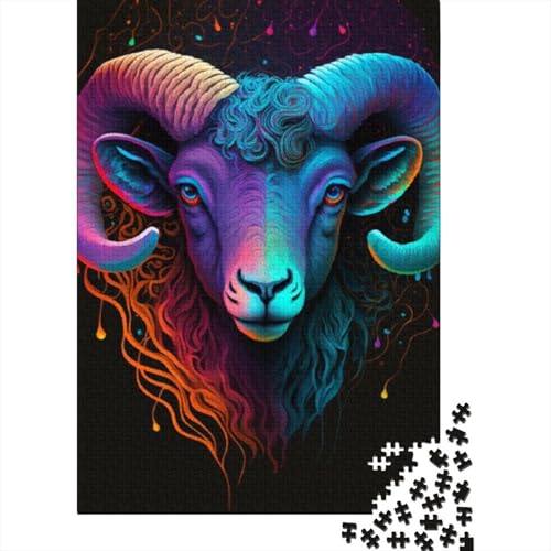 Ziegen-Puzzles, 1000 Teile, Holzpuzzles für Erwachsene und Teenager, Familienspiel, 1000 Teile (38 x 26 cm) von LMYmoney