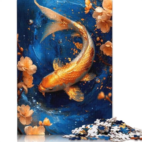 Zodiac Pisces Gold Koi Zen Puzzle 1000 Teile Schwer Puzzle Spielzeug Pädagogisches Spiel Impossible Herausforderung Spielzeug Für Erwachsene Und Kinder in Bewährter 1000pcs (40x28cm) von LMYmoney