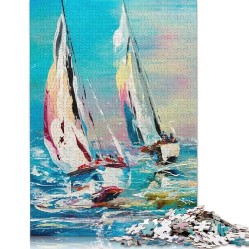 Zwei Yachten, 1000-teiliges Puzzle für Erwachsene | | Familienspaß-Puzzles für Erwachsene, Denkspiele (75 x 50 cm) von LMYmoney