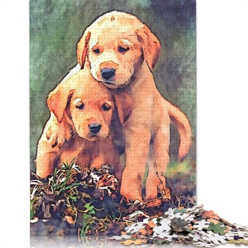 Zwillingshund-Puzzle, Dekompressionsspielzeug, rechteckiges Papierpuzzle für Kinder und Erwachsene ab 12 Jahren, 1000 Teile (75 x 50 cm) von LMYmoney