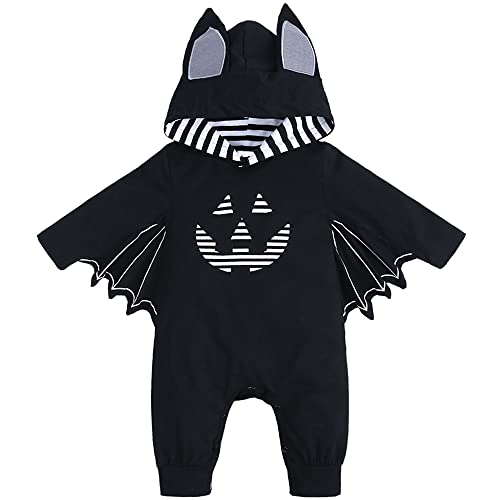 LNL Infant Baby Fledermaus Kostüm Kürbis Halloween Kostüme Kapuzen Strampler mit Big Ear Onesie Unisex 12-18 Monate von LNL