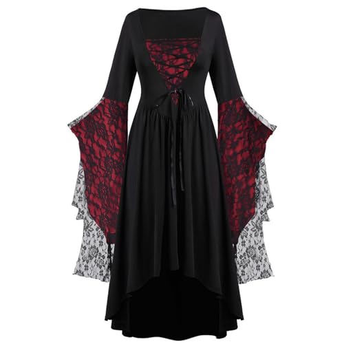 LNNGNIA Die Discounter Mittelalter Kleid Damen, Gothic Kleidung, Halloween Kostüme Mit geknöpftem Totenkopf Renaissance Viktorianischen Midikleid Trompetenärmeln Karneval Ball Cosplay Vintage LNNGNIA Die Discounter Mittelalter Kleid Damen, Gothic Kleidung, Halloween Kostüme Mit geknöpftem Totenkopf Renaissance Viktorianischen Midikleid Trompetenärmeln Karneval Ball Cosplay Vintage von LNNGNIA