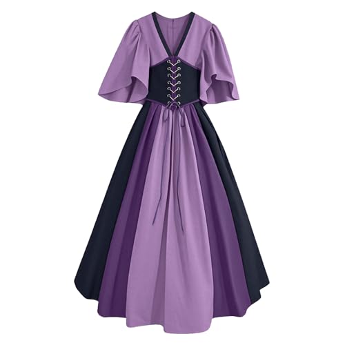 LNNGNIA Mittelalter Kostüm für Damen, Renaissance Viktorianisches Kleid, Gothic Kleidung Accessoires mit Ausgestellten Ärmeln und Hoher Taille, Retro Kleid Karneval Halloween LNNGNIA Mittelalter Kostüm für Damen, Renaissance Viktorianisches Kleid, Gothic Kleidung Accessoires mit Ausgestellten Ärmeln und Hoher Taille, Retro Kleid Karneval Halloween von LNNGNIA