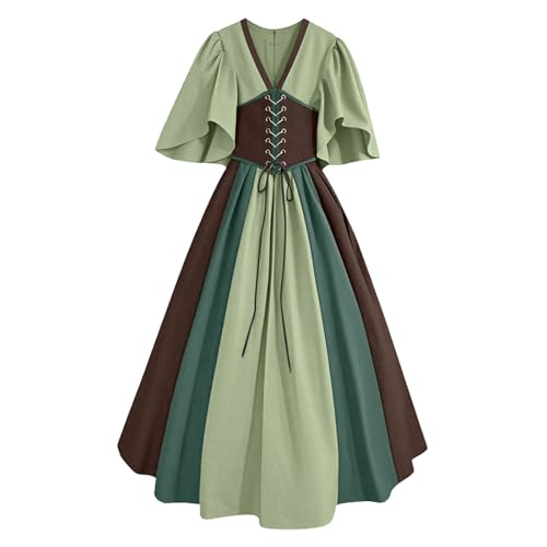 LNNGNIA Mittelalter Kostüm für Damen, Renaissance Viktorianisches Kleid, Gothic Kleidung Accessoires mit Ausgestellten Ärmeln und Hoher Taille, Retro Kleid Karneval Halloween LNNGNIA Mittelalter Kostüm für Damen, Renaissance Viktorianisches Kleid, Gothic Kleidung Accessoires mit Ausgestellten Ärmeln und Hoher Taille, Retro Kleid Karneval Halloween von LNNGNIA