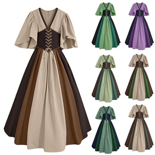 LNNGNIA Mittelalter Kostüm für Damen, Renaissance Viktorianisches Kleid, Gothic Kleidung Accessoires mit Ausgestellten Ärmeln und Hoher Taille, Retro Kleid Karneval Halloween LNNGNIA Mittelalter Kostüm für Damen, Renaissance Viktorianisches Kleid, Gothic Kleidung Accessoires mit Ausgestellten Ärmeln und Hoher Taille, Retro Kleid Karneval Halloween von LNNGNIA