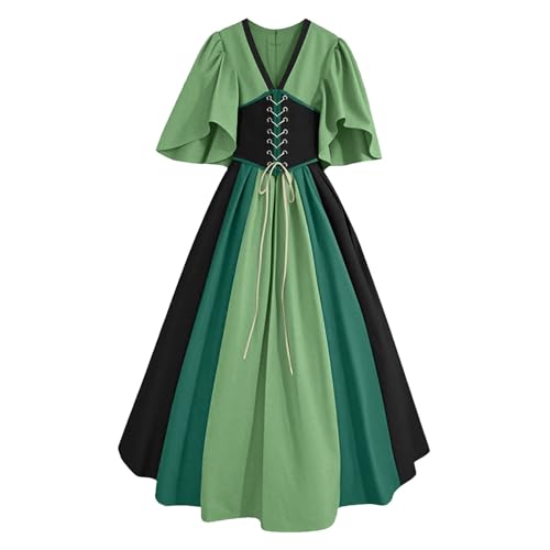 LNNGNIA Mittelalter Kostüm für Damen, Renaissance Viktorianisches Kleid, Gothic Kleidung Accessoires mit Ausgestellten Ärmeln und Hoher Taille, Retro Kleid Karneval Halloween LNNGNIA Mittelalter Kostüm für Damen, Renaissance Viktorianisches Kleid, Gothic Kleidung Accessoires mit Ausgestellten Ärmeln und Hoher Taille, Retro Kleid Karneval Halloween von LNNGNIA
