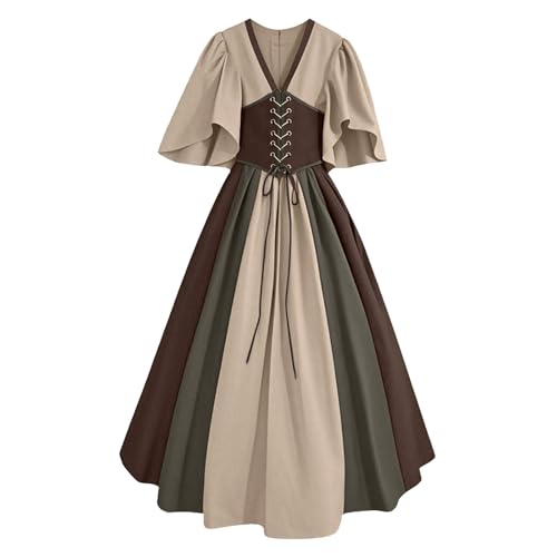 LNNGNIA Mittelalter Kostüm für Damen, Renaissance Viktorianisches Kleid, Gothic Kleidung Accessoires mit Ausgestellten Ärmeln und Hoher Taille, Retro Kleid Karneval Halloween LNNGNIA Mittelalter Kostüm für Damen, Renaissance Viktorianisches Kleid, Gothic Kleidung Accessoires mit Ausgestellten Ärmeln und Hoher Taille, Retro Kleid Karneval Halloween von LNNGNIA