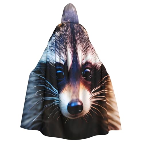Kleiner Waschbär-Gesichtsaufdruck, Kapuzenmantel, langer Umhang, Cosplay-Kostüm, Halloween, Hexe, Cosplay, Robe für Männer und Frauen Kleiner Waschbär-Gesichtsaufdruck, Kapuzenmantel, langer Umhang, Cosplay-Kostüm, Halloween, Hexe, Cosplay, Robe für Männer und Frauen von LNNIUK
