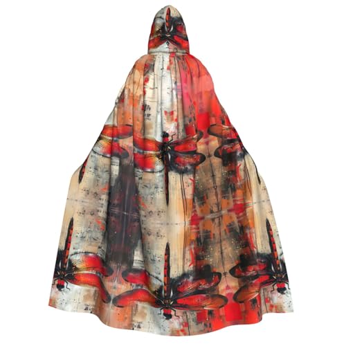 LNNIUK Abstrakter roter Libellen-Druck, Zauberer-Kapuzenmantel, Umhang für Damen, Halloween, Hexe, Vampir, Zauberer, Rabe LNNIUK Abstrakter roter Libellen-Druck, Zauberer-Kapuzenmantel, Umhang für Damen, Halloween, Hexe, Vampir, Zauberer, Rabe von LNNIUK