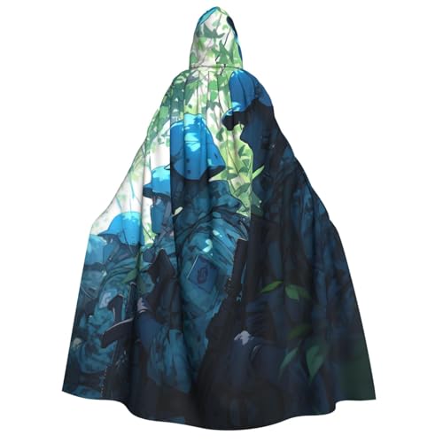 LNNIUK Blauer Camo1-Aufdruck, Zauberer-Kapuzenmantel, Umhang für Damen, Halloween, Hexe, Vampir, Zauberer, Rabe LNNIUK Blauer Camo1-Aufdruck, Zauberer-Kapuzenmantel, Umhang für Damen, Halloween, Hexe, Vampir, Zauberer, Rabe von LNNIUK
