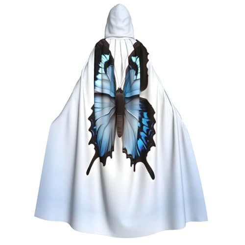 LNNIUK Blauer Schmetterlingsaufdruck, Zauberer, Kapuzenumhang für Damen, Halloween, Hexe, Vampir, Zauberer, Rabe LNNIUK Blauer Schmetterlingsaufdruck, Zauberer, Kapuzenumhang für Damen, Halloween, Hexe, Vampir, Zauberer, Rabe von LNNIUK