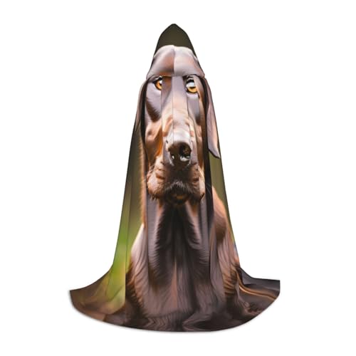 LNNIUK Brauner Labrador Retriever Druck Mittelalter Kapuzenumhang Halloween Renaissance Kostüm Wikinger Stil Ranger Uni Umhang von LNNIUK