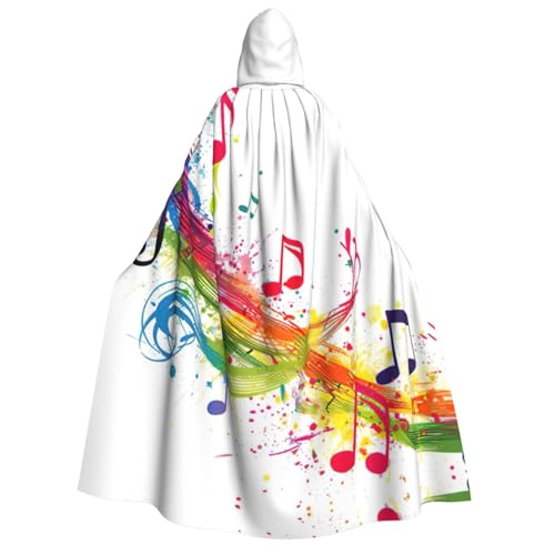 LNNIUK Bunter Musiknoten-Druck, Zauberer, Kapuzenumhang für Damen, Halloween, Hexe, Vampir, Zauberer, Rabe LNNIUK Bunter Musiknoten-Druck, Zauberer, Kapuzenumhang für Damen, Halloween, Hexe, Vampir, Zauberer, Rabe von LNNIUK