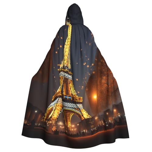 LNNIUK Eiffelturm-Druck, Kapuzenmantel, langer Umhang, Cosplay-Kostüm, Halloween, Hexe, Cosplay, Robe für Männer und Frauen LNNIUK Eiffelturm-Druck, Kapuzenmantel, langer Umhang, Cosplay-Kostüm, Halloween, Hexe, Cosplay, Robe für Männer und Frauen von LNNIUK