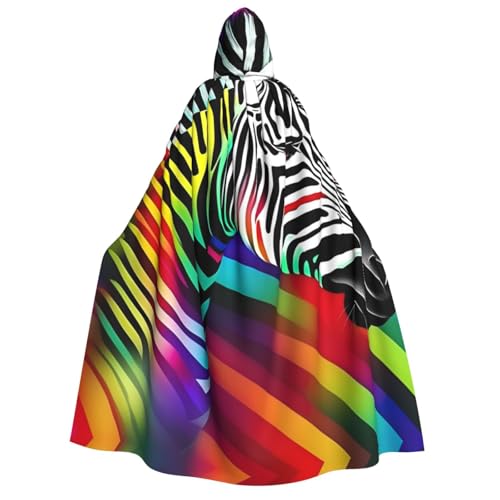 LNNIUK Farbenfroher Regenbogen-Zebra-Druck, Zauberer-Kapuzenmantel, Umhang für Damen, Halloween, Hexe, Vampir, Zauberer, Rabe LNNIUK Farbenfroher Regenbogen-Zebra-Druck, Zauberer-Kapuzenmantel, Umhang für Damen, Halloween, Hexe, Vampir, Zauberer, Rabe von LNNIUK